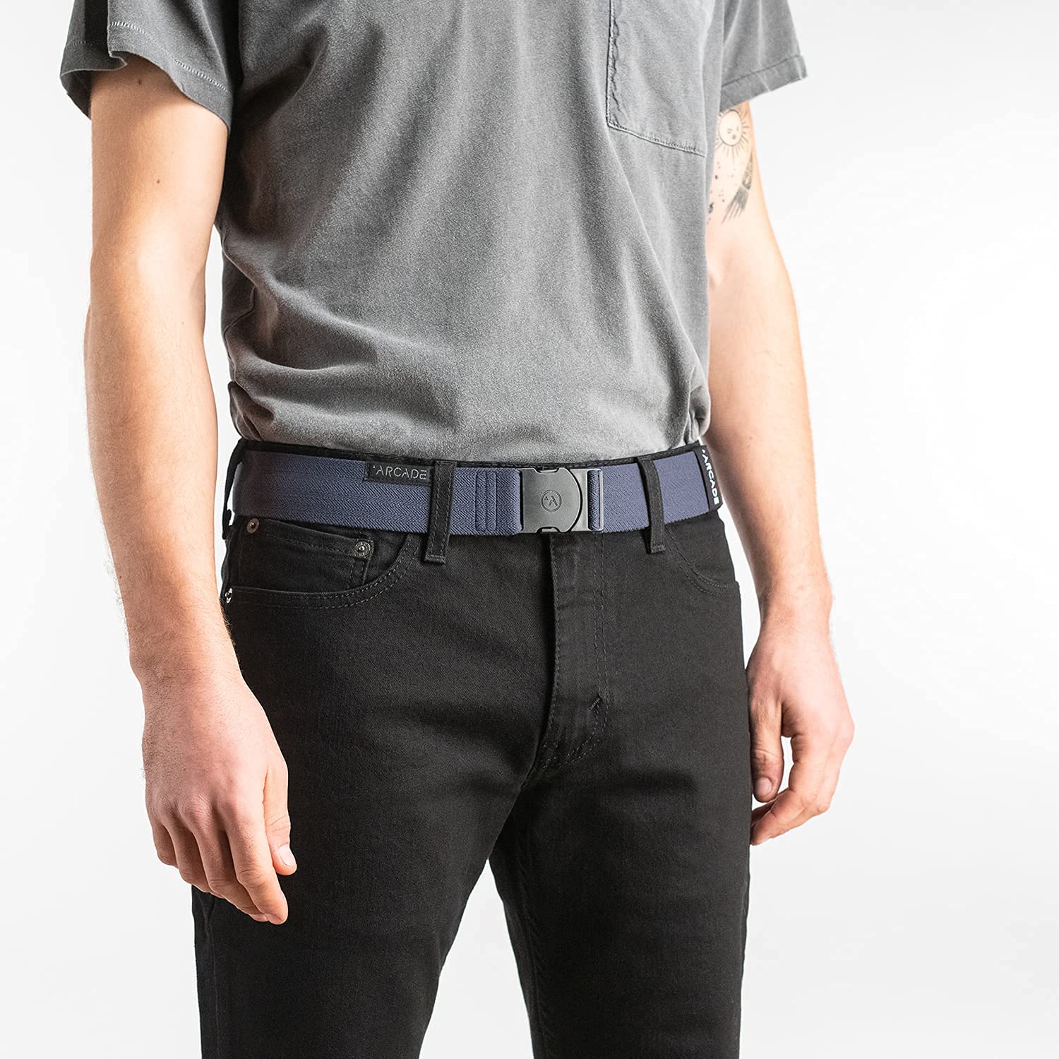 Arcade The Original Unisex Adventure Belt Bundle, Heavy Duty Elastic Webbing, Non-Metal Travel Friendly Buckle, Midnighter Black & Navy - Image 9